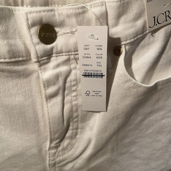 J.Crew Lower-rise Full Length Slim Wide Jean 1996 Stretch White Size 25P Petite - Picture 6 of 12